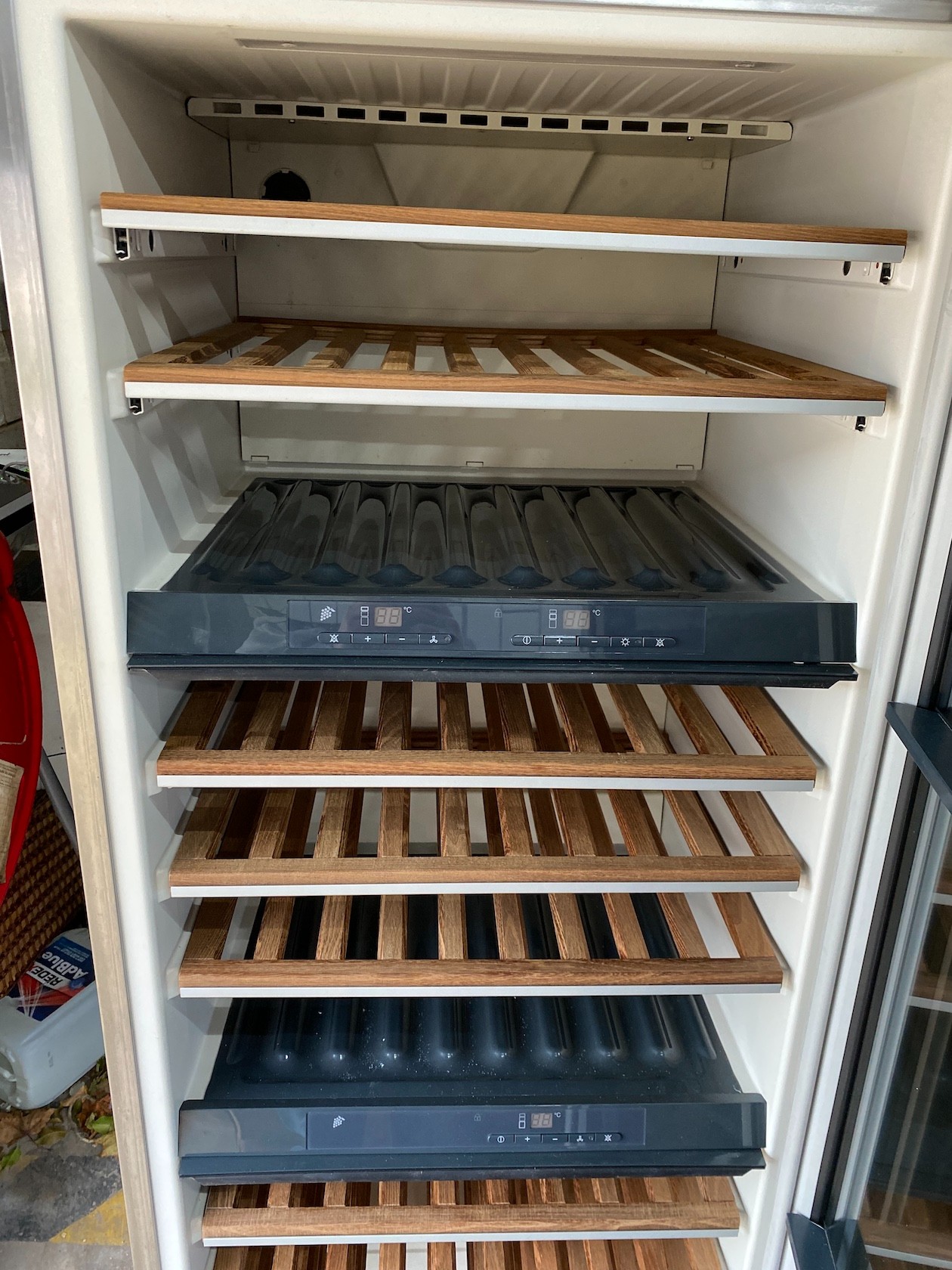 A Miele free standing wine storage fridge, (Pat tested), width 65cm, depth 66cm, height 184cm